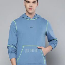 ALCIS Blue Regular Fit Printed Hooded Sweatshirt-picture-31