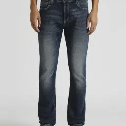 Pepe Jeans Dark Indigo Blue Cotton Regular Fit Jeans-picture-32