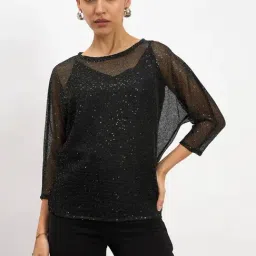 SALT Attire Black Eileen Dolman Sleeve Top-image-84