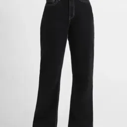 Forever 21 Black Straight Fit Mid Rise Jeans-image-50