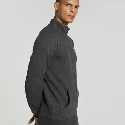 Puma Blank India Dark Grey Heather Cotton Slim Fit Sweatshirt image 3