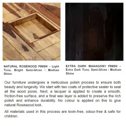 Ikiriya Mayfield Solid Brown Wood Coffee Table Natural Rosewood (Semi Gloss) Finish image 5