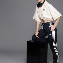 ADIDAS Originals Polo Collar Drop-Shoulder Oversized Fit Crop T-shirt-image-12