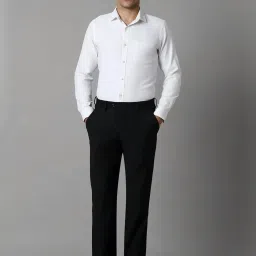 Louis Philippe Black Slim Fit Checks Trousers image 5