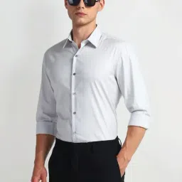 Arrow New York Grey Slim Fit Shirt image 4