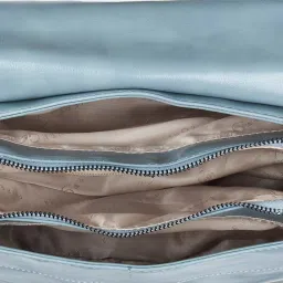 Forever Glam by Pantaloons Blue Solid Medium Shoulder Handbag image 5