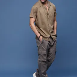 showoffff Showoff Brown Cotton Relaxed Fit Shirt image 5