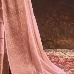 Saree Mall Pink Woven Sarees With Unstitched Blouse image 5