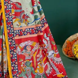 Saree Mall Green Printed Sarees With Unstitched Blouse image 5