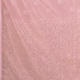 Saree Mall Peach Embroidered Sarees With Unstitched Blouse image 5