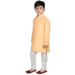 SG Yuvraj Kids Orange & White Solid Kurta with Pyjama image 3