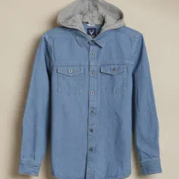 Allen Solly Boys Blue Cotton Slim Fit Shirt-image-67