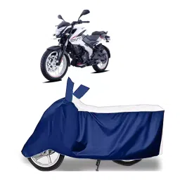 Auto Pearl Two Wheeler Cover for Bajaj Pulsar NS 200 - White, Blue-picture-32