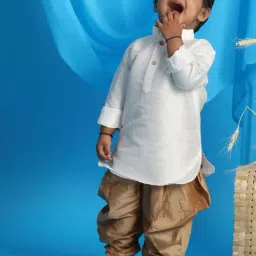 VASTRAMAY Boys White KurtaSets image 2