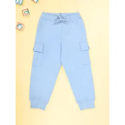 Kiddopanti Boys Black, Ink Blue & Wine Trackpants - Pack of 3 image 4