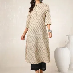 Soch Beige Printed A Line Kurta-picture-23