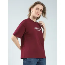 monte carlo Rock.It Wine Cotton Blend Printed Top image 3
