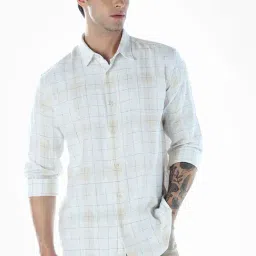 Jack & Jones White Cotton Regular Fit Checks Shirt image 4