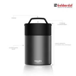 Goldmedal Yummiez Lunch Boxes Grey 1.8 L, GOL0434 image 5