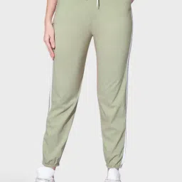 BUYNEWTREND Green Striped Joggers-image-74