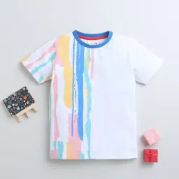 Bumzee Kids White Printed T-Shirt-image-1