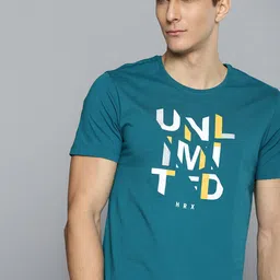 HRX By Hrithik Roshan Lifestyle Men Petrol Bio-Wash Typography Tshirts-picture-12