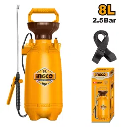 Ingco Pressure Sprayer, 8 L Tank Capacity and 2.5 Bar Pressure with 1 Pc Handy Carry Strap, HSPP30802 image 2
