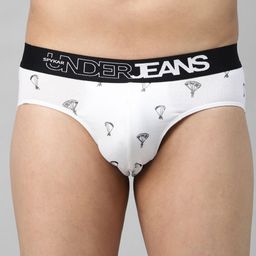 UnderJeans by Spykar Men White & Black Printed Briefs 8907966422902-picture-22