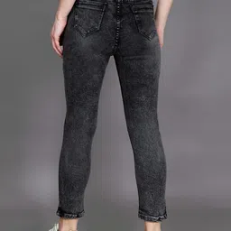 NEUNK Women Comfort Jogger Mid-Rise Heavy Fade Stretchable Jeans image 4