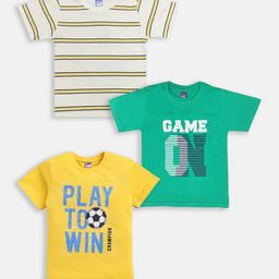 Here&Now X Game Begins Boys Typography Assorted Printed Set of 3 T-shirts-picture-30