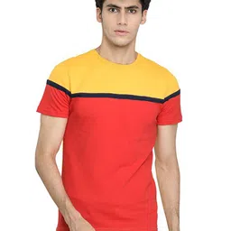 KUNDAN Colourblocked Pure Cotton T-shirt-picture-30