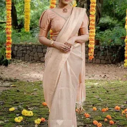 VASTRAAVEDAA Woven Design Zari Art Silk Handloom Banarasi Saree-picture-10