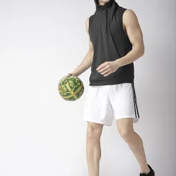 Fitkin Men Black Self Design Hooded T-shirt-picture-14