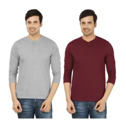 Weardo Grey & Maroon Cotton T-Shirt-picture-15