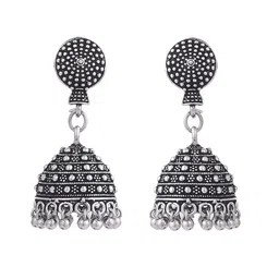 NAMAN ARTS Soumya Silver-Plated Oxidised Necklace Jewellery Set image 2