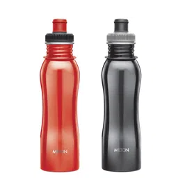 Milton Black & Red Easy Grip 750 Stainless Steel Bottle Set of 2 Pieces 750 ml Each image 2