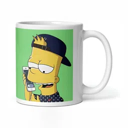 Mr UVD White & Green Graphic Printed Ceramic Glossy Mug 350 ml-image-78