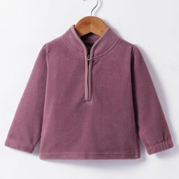 Kanvin Fleece Woven Full Sleeves Solid Colour Sweatjacket - Rose Gold-picture-15
