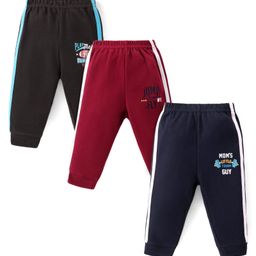 Zero Interlock Knit Full Length Lounge Pants Pack of 3 - Brown Navy Blue & Maroon-picture-22
