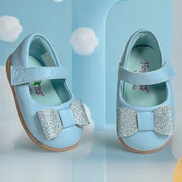 KazarMax Glittery Bow Applique Ballerinas - Blue-picture-11