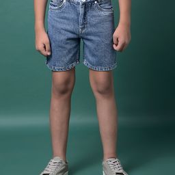 CRIMSOUNE CLUB Cotton Woven Solid Shorts - Blue-picture-11