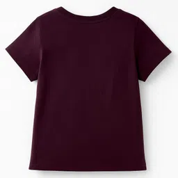 Pine Kids Cotton Knit Half Sleeves T-Shirt Butterfly Print - Purple image 2