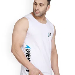 SLOWLORIS Pack Of 2 Printed Round Neck Sleeveless Bio-Wash Cotton Gym Vests image 2