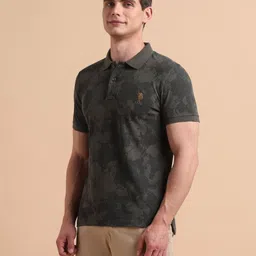 U.S. Polo Assn. Denim Co. Men Muscle Fit Abstract Printed Polo Collar Pure Cotton T-shirt image 4