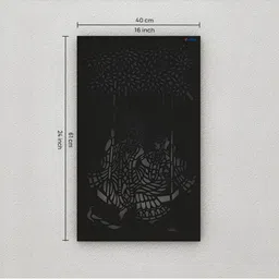 ANIKAA Divyalok Black & Orange-Colored Radha Krishna Swing Wall Art image 3