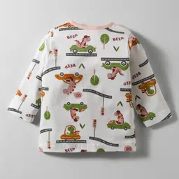 OHMS Single Jersey Knit Full Sleeves Front Open Night Suits With Animal Print Pack of 2 - Multicolor image 3