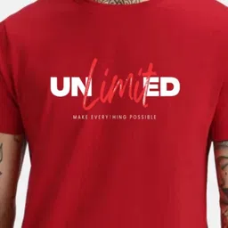 HESHA Typography Printed Round Neck Pure Cotton Relaxed Fit T-Shirt image 4