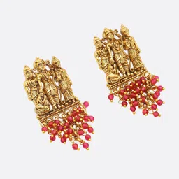 Exotic India Brass-Plated Contemporary Artificial Beaded Ram Darbar Chandbalis image 4