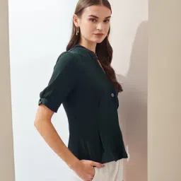 Latin Quarters Green Polyester Regular Fit Top image 3