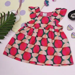 Creative Kid'S Girls Red Cotton Regular Fit Printed Dress-picture-47